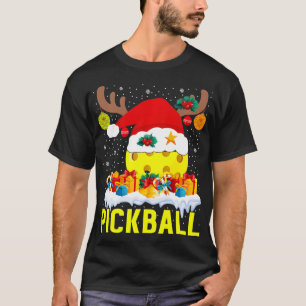 Camiseta Papais noeis de Árvore de Natal Picleball Xmas Li
