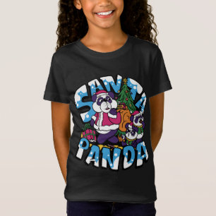 Camiseta Papais noeis de Árvore do Natal Menino de Panda