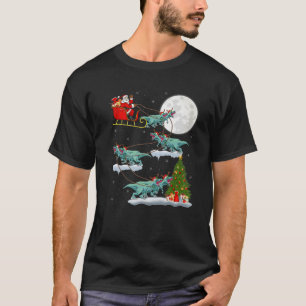 Camiseta Papais noeis De Árvore Xmas Andando Tyrannosaurus