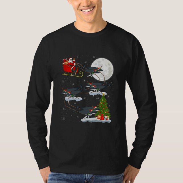 Camiseta Papais noeis de árvores de iluminação Xmas que mon (Frente)