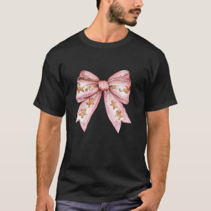 Camiseta Papais noeis de árvores de Natal cor-de-rosa-branc