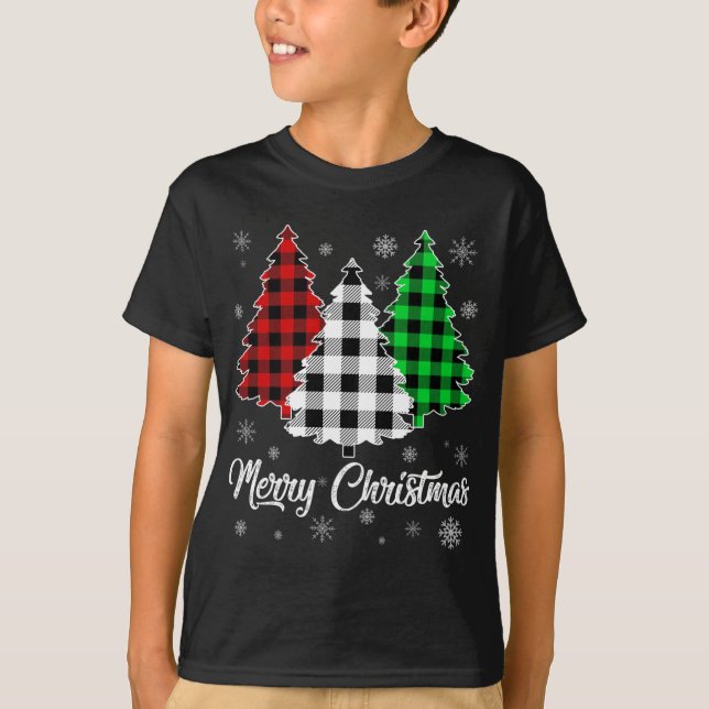 Camiseta Papais noeis de Árvores de Natal Impressão de Buff (Frente)