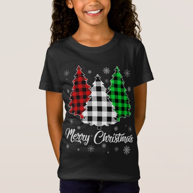 Camiseta Papais noeis de Árvores de Natal Impressão de Buff (Frente)