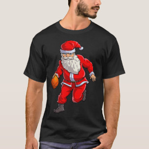 Camiseta Papais noeis de basquete esfaqueiam bola de Natal