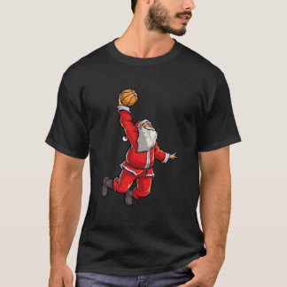 Camiseta Papais noeis de basquete voando Dunk natalino San