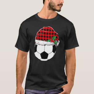 Camiseta Papais noeis de bola de futebol de Natal Xadrez ve