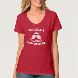 Camiseta Papais noeis de Bola de Pickleball Barbara CA EUA 