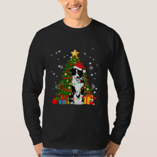 Camiseta Papais noeis de Borda Árvore de Natal Light Pajama