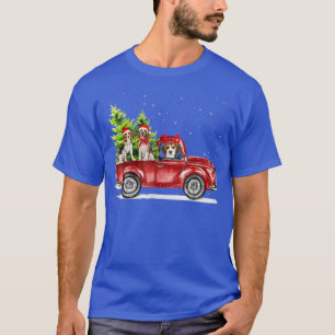 Camiseta Papais noeis de Borda Reindeer Red Truck Cristo de