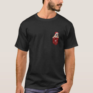 Camiseta Papais noeis De Buldogue Da Xadrez De Buffalo Verm