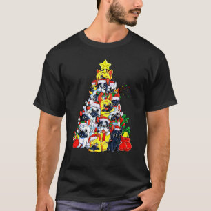 Camiseta Papais noeis de Cachorro-Árvore Francês Xmas