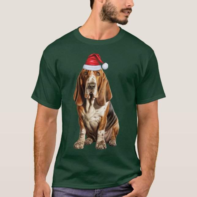 Camiseta Papais noeis de Cachorro Cachorro Bonitos e Engraç (Frente)