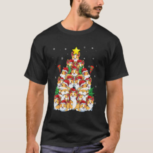 Camiseta Papais noeis de Cachorro de Árvore de Natal Corgi