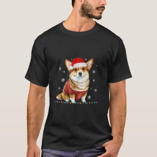 Camiseta Papais noeis de Cachorro de Árvore de Natal Corgi 