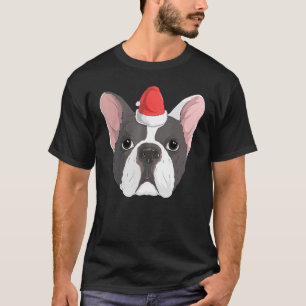 Camiseta Papais noeis de Cachorro Francês Natal X Mas Frenc