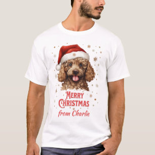 Camiseta Papais noeis de cachorro personalizado Feliz Natal