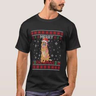 Camiseta Papais noeis de Cachorro Xmas Felizes German sheph
