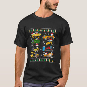 Camiseta Papais noeis De Caminhão De Escavador Para Constru