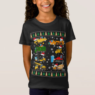 Camiseta Papais noeis De Caminhão De Escavador Para Constru