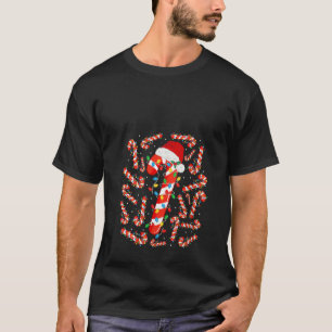 Camiseta Papais noeis de Canas Vermelhas e Brancas de Natal