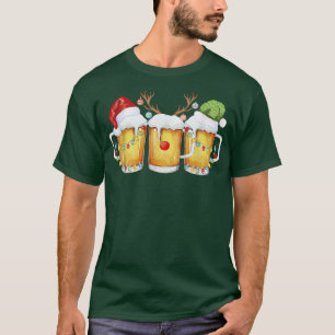 Camiseta Papais noeis de cerveja natalina Luzes Reindeer EL