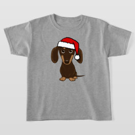 Camiseta Papais noeis de chocolate Dachshund Cachorro de sa