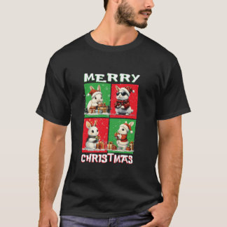 Camiseta Papais noeis De Coelho Bonito Passam Animais Feliz