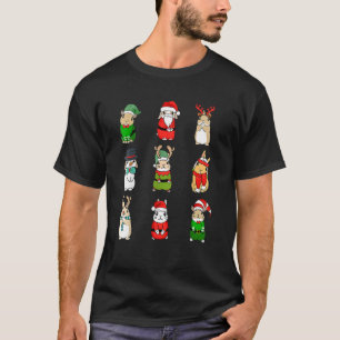 Camiseta Papais noeis de coelho Bunny Elf Santa Hat Reindee