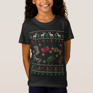 Camiseta Papais noeis de controladora de vídeo Elf Ugly Chr