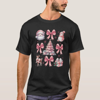 Camiseta Papais noeis de coquete cor-de-rosa Arcos de Natal