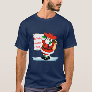 Camiseta Papais noeis de cowboy ocidentais fazendo uma list
