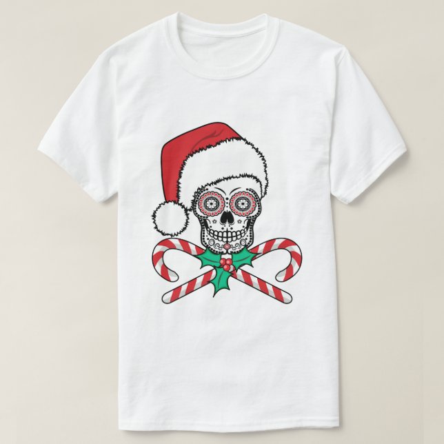 Camiseta Papais noeis de crânio de açúcar (Frente do Design)