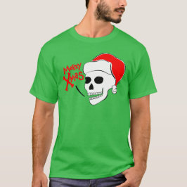 Camiseta Papais noeis de crânio Feliz Natal