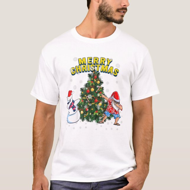 Camiseta Papais noeis de Dabbing de Natal (Frente)