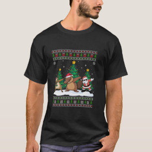 Camiseta Papais noeis De Dabbing Reindeer Beaver Sente Luze