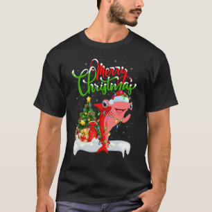 Camiseta Papais noeis de decoração de Natal Tubarão Hammerh