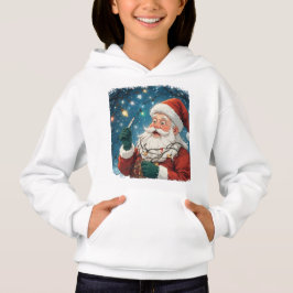 Camiseta Papais noeis de Design de Natal com luzes