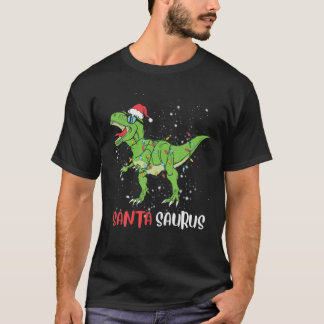 Camiseta Papais noeis De Dinossauro De Natal Saurus T Rex F