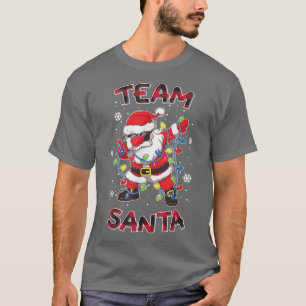 Camiseta Papais noeis de Equipe Feliz Natal Luzes de Árvore