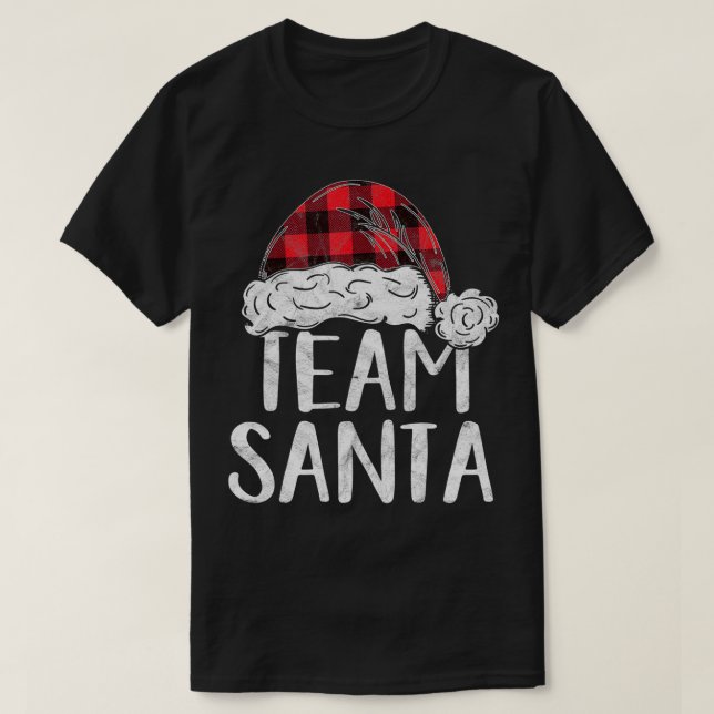 Camiseta Papais noeis de Equipe Figurino de Natal Família d (Frente do Design)