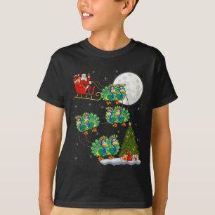 Camiseta Papais noeis De Ervilha Sleigh Voando Engraçado Na