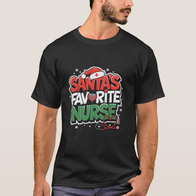 Camiseta Papais noeis de escrutínio médico do Xmas Enferman (Frente)