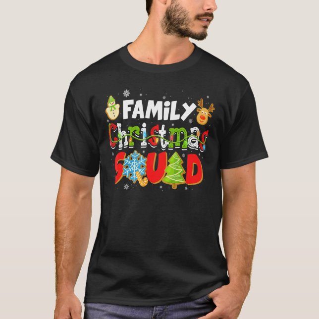 Camiseta Papais noeis De Esquadrão De Natal Famílias De Reb (Frente)