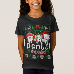 Camiseta Papais noeis De Esquadrão Dental Elf Reindeer Dent
