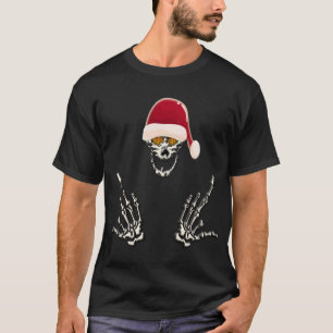 Camiseta Papais noeis De Esqueleto Com Cavalos Diabos