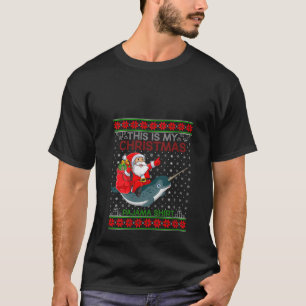 Camiseta Papais noeis De Estilo De Sweater Do Xmas Que Anda