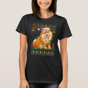 Camiseta Papais noeis de Estilo de Sweater Feio Xmas Pomerâ