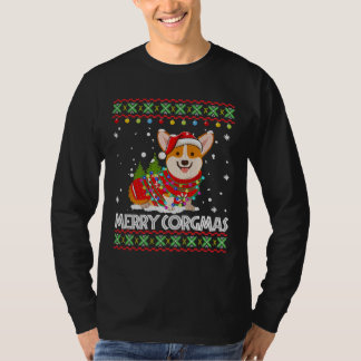 Camiseta Papais noeis de Feliz de Cachorro Corgi