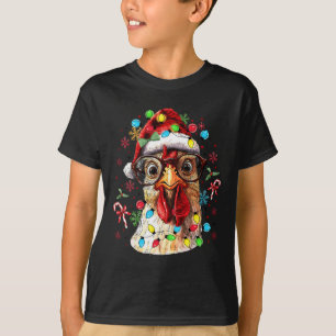 Camiseta Papais noeis De Frango À Lua De Natal Engraçado Ár