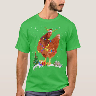 Camiseta Papais noeis De Frango À Lua De Natal Engraçados Á
